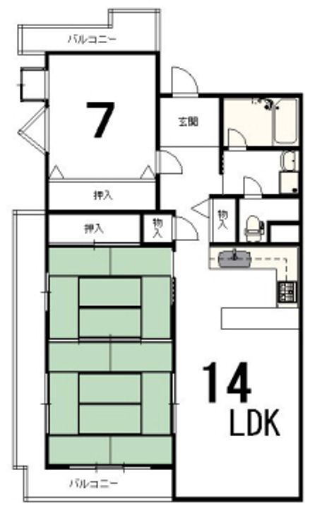 京都府京都市北区小山中溝町(マンション)の賃貸物件の間取り