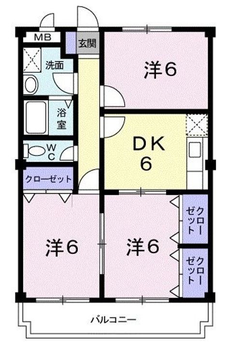 福島県福島市本内字北古舘(マンション)の賃貸物件の間取り