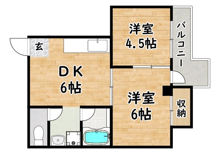 大阪府大阪市平野区西脇3(マンション)の賃貸物件の間取り