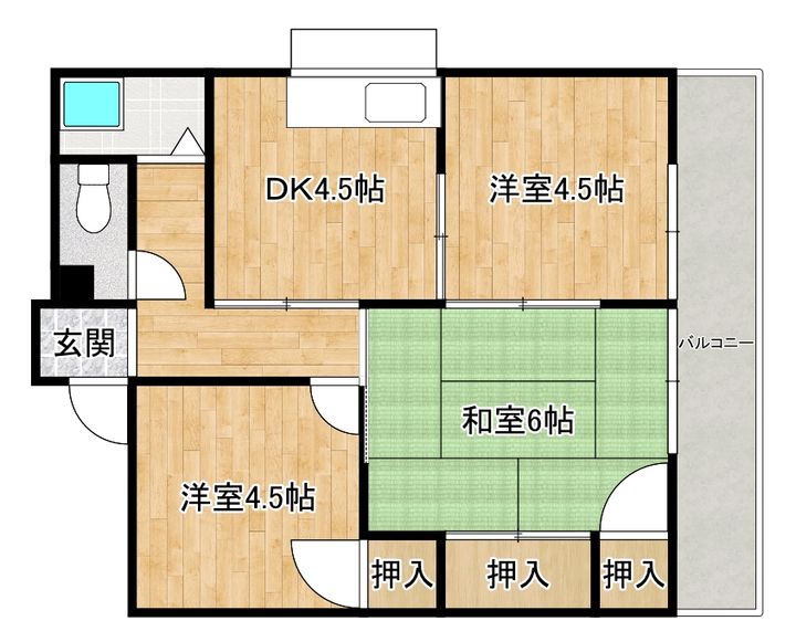 田平アパートの間取り