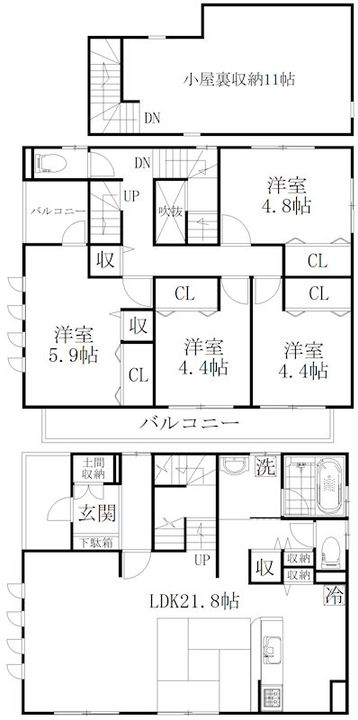 埼玉県熊谷市代(一戸建)の賃貸物件の間取り