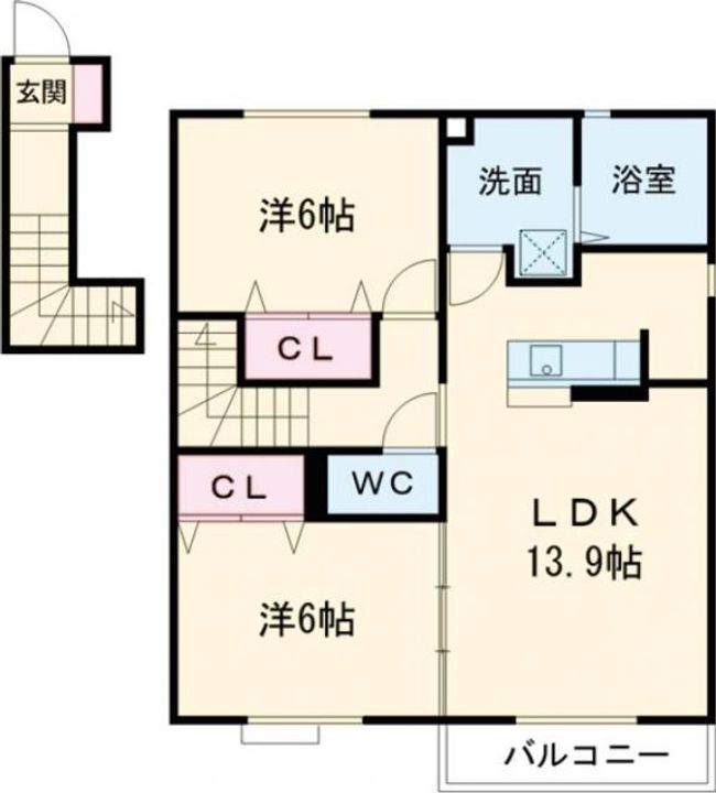 兵庫県三木市加佐(アパート)の賃貸物件の間取り
