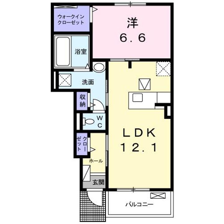 東京都八王子市大谷町(アパート)の賃貸物件の間取り