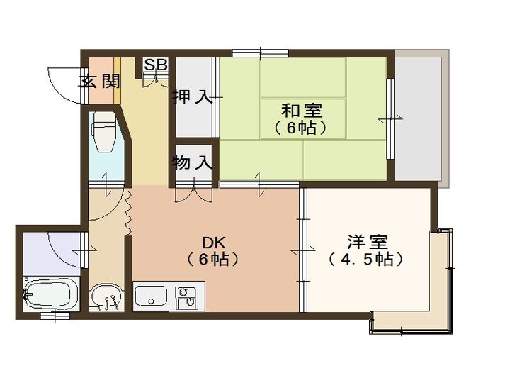 大阪府大阪市住之江区浜口西2(マンション)の賃貸物件の間取り