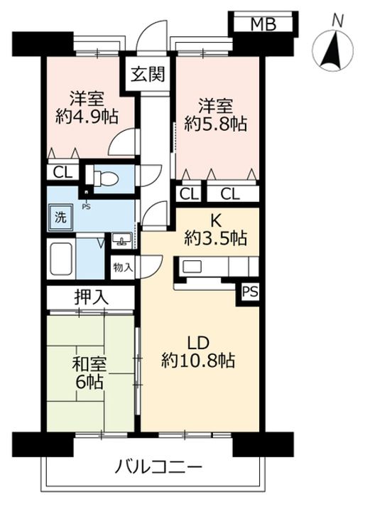 URアーバンラフレ小幡の間取り