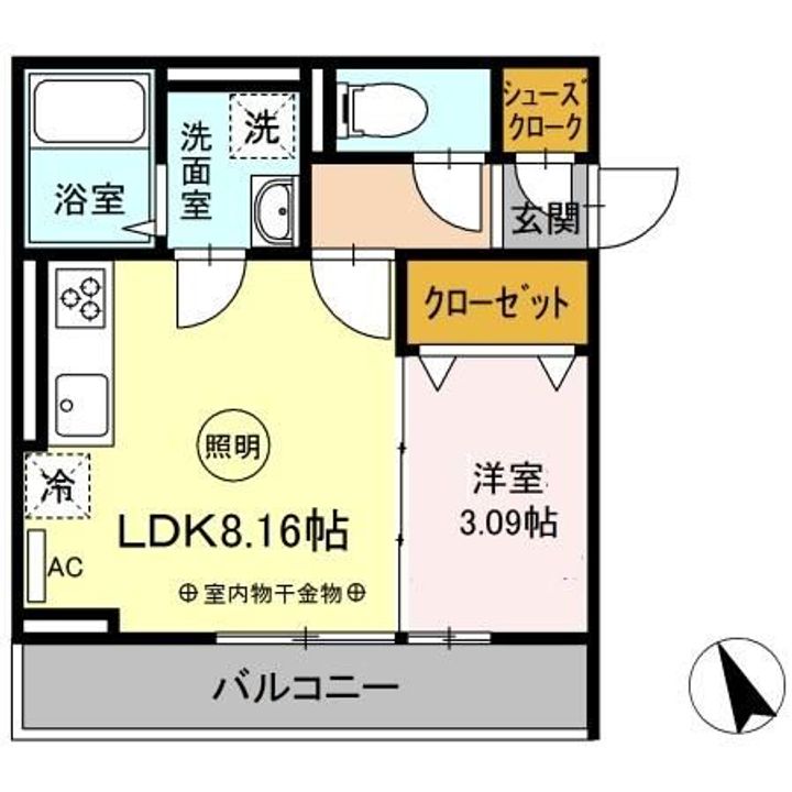 福岡県筑後市大字羽犬塚(アパート)の賃貸物件の間取り