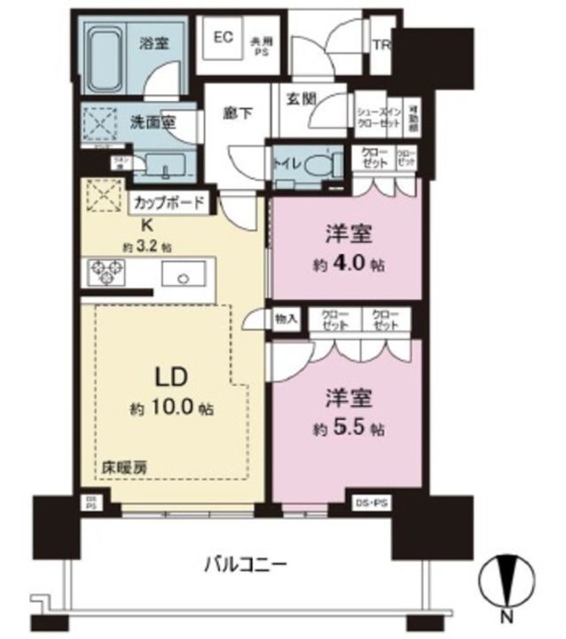 東京都江東区豊洲6(マンション)の賃貸物件の間取り