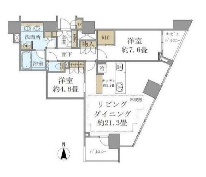 東京都渋谷区富ヶ谷1(マンション)の賃貸物件の間取り