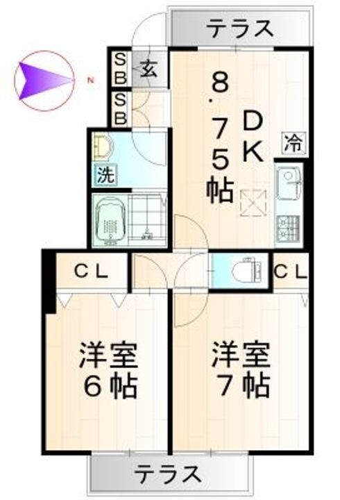 東京都足立区鹿浜2(アパート)の賃貸物件の間取り