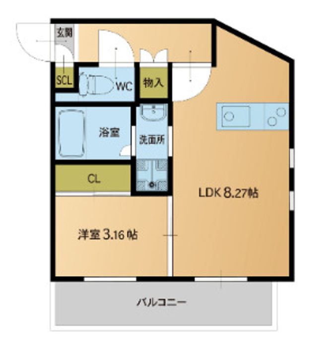 福岡県福岡市南区大橋3(マンション)の賃貸物件の間取り