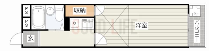 兵庫県高砂市米田町米田(アパート)の賃貸物件の間取り