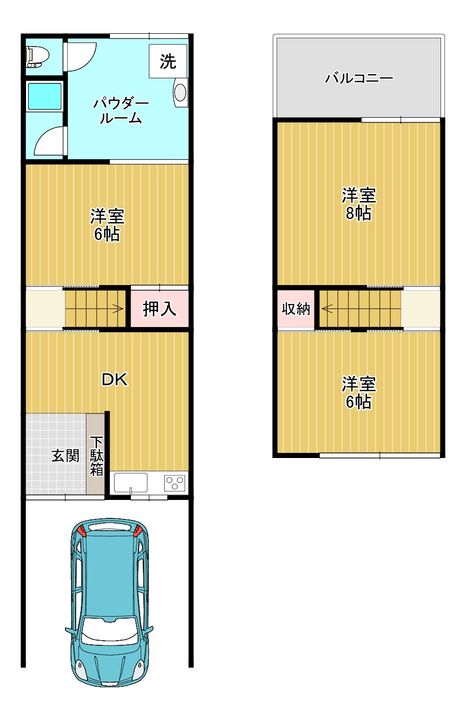 大阪府大東市北条2(一戸建)の賃貸物件の間取り