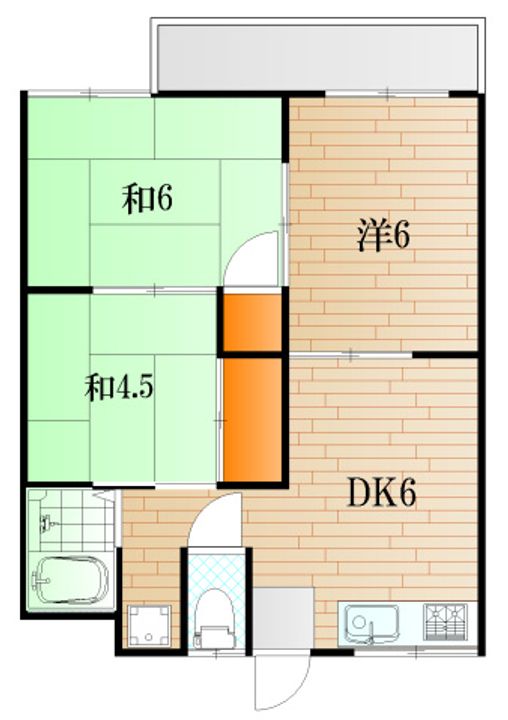 山口県下関市彦島田の首町2(アパート)の賃貸物件の間取り