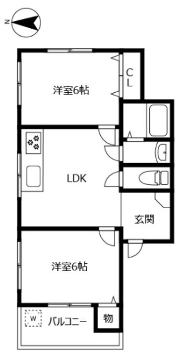 徳島県徳島市城南町2(アパート)の賃貸物件の間取り