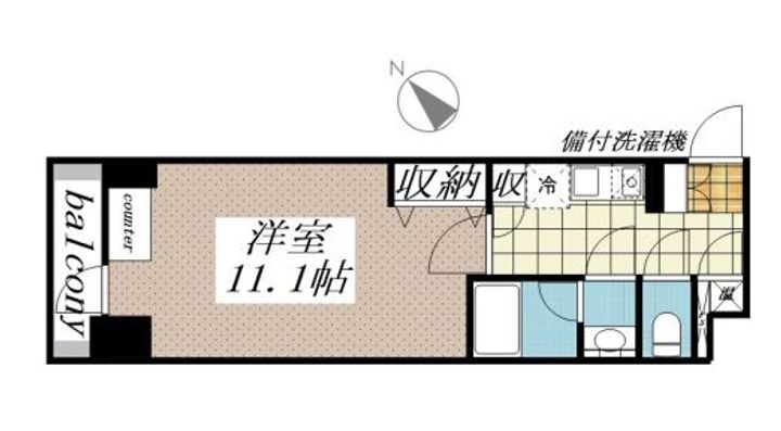 東京都中央区日本橋中洲(マンション)の賃貸物件の間取り