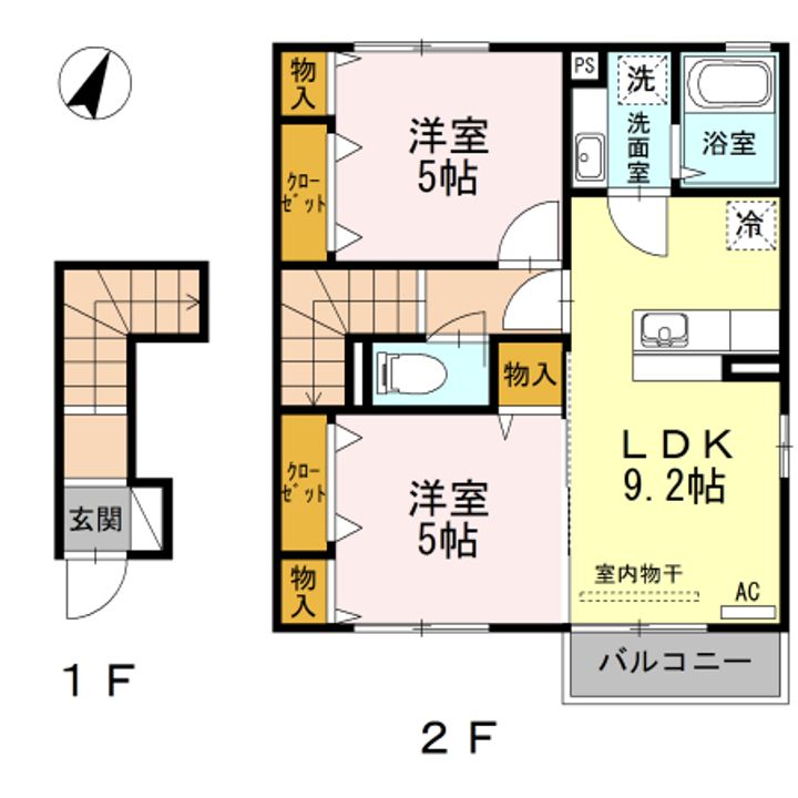 新潟県新潟市東区中山4(アパート)の賃貸物件の間取り
