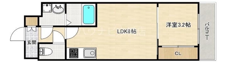 大阪府大阪市旭区中宮3(マンション)の賃貸物件の間取り