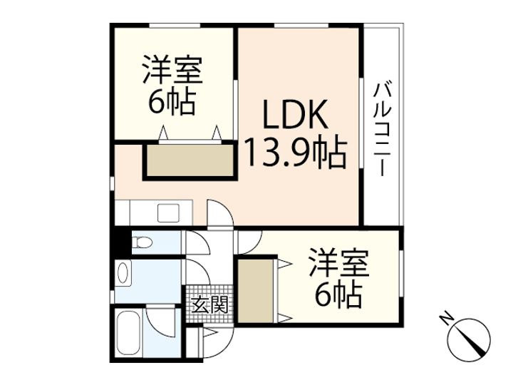 ラヴィーヌ緑井III号館の間取り