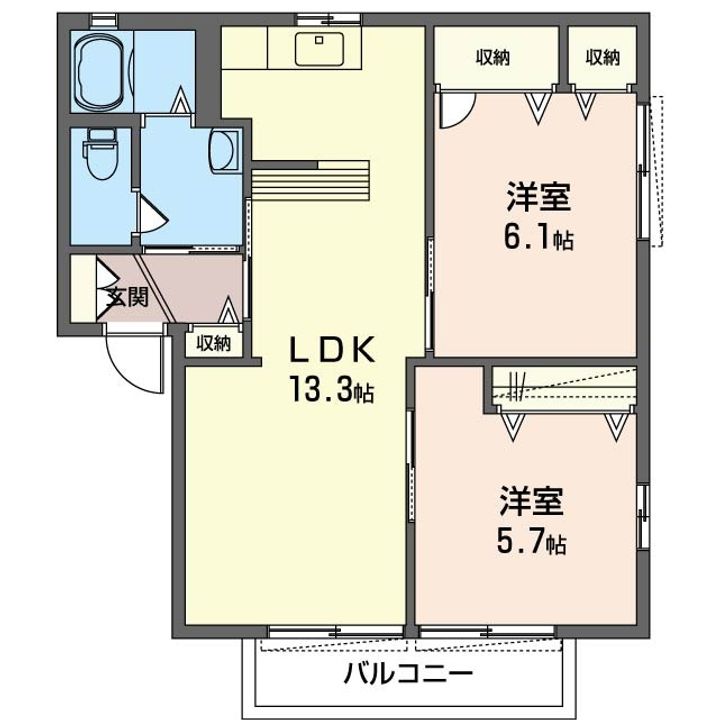 コーポリリーフ D102の間取り
