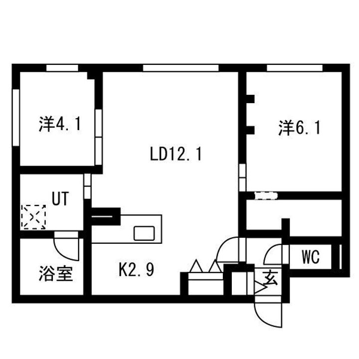 北海道札幌市白石区本通13丁目南(マンション)の賃貸物件の間取り
