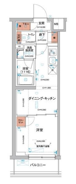東京都大田区羽田6(マンション)の賃貸物件の間取り