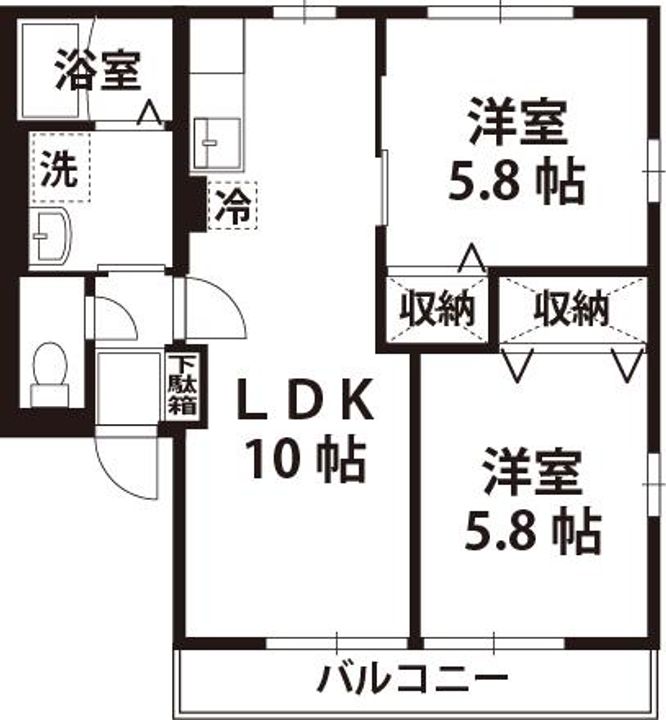 クローバーハイツBの間取り