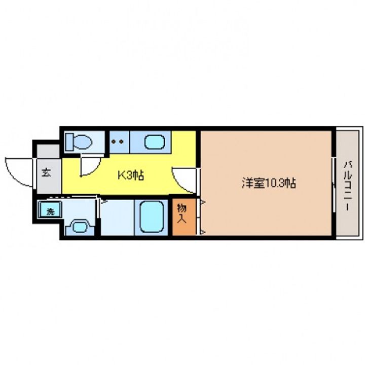 広島県東広島市八本松町米満の賃貸マンションの間取り