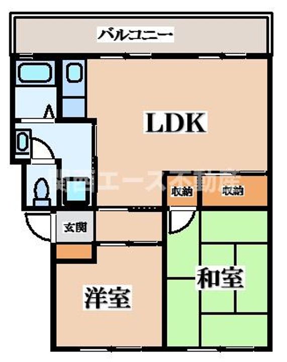 大阪府枚方市牧野北町(マンション)の賃貸物件の間取り