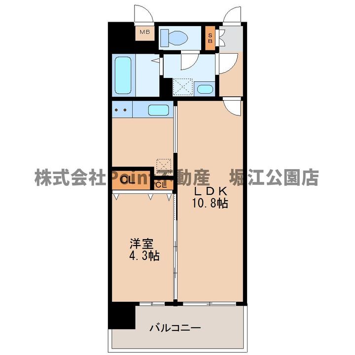 大阪府大阪市阿倍野区松崎町4(マンション)の賃貸物件の間取り