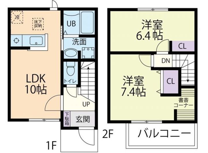 栃木県鹿沼市村井町(アパート)の賃貸物件の間取り