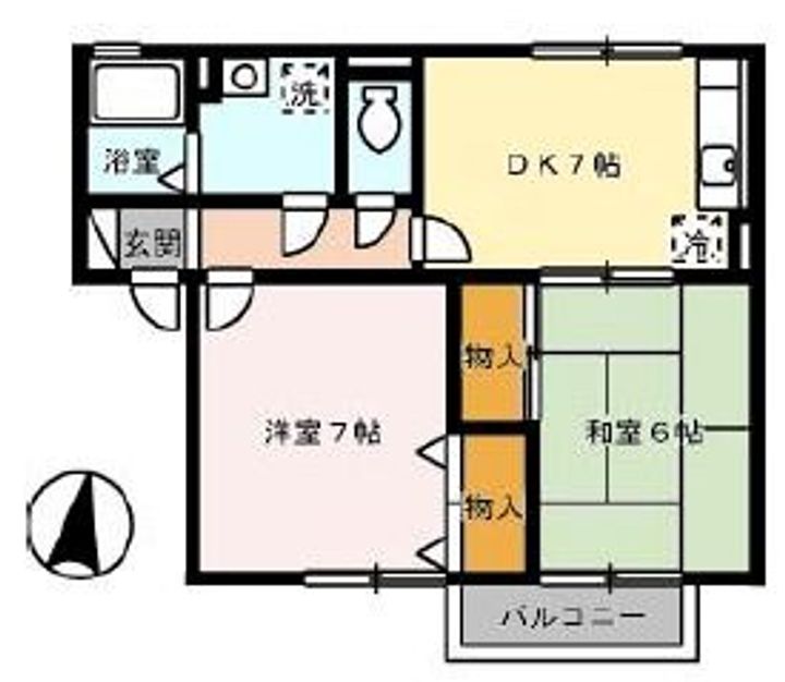 岡山県岡山市北区撫川(アパート)の賃貸物件の間取り