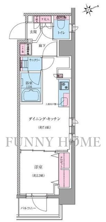 東京都世田谷区世田谷4の賃貸マンションの間取り