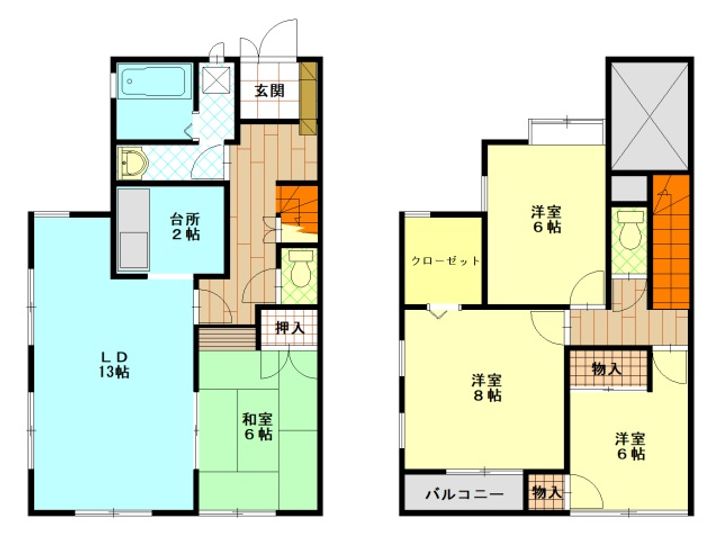 広島県広島市西区草津新町2(一戸建)の賃貸物件の間取り