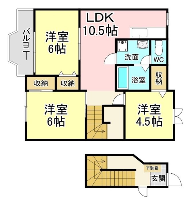 福岡県北九州市小倉南区田原2(アパート)の賃貸物件の間取り