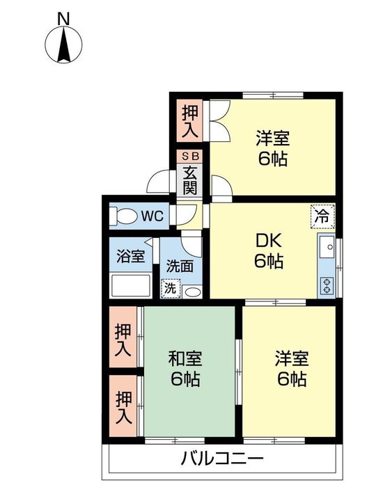 セジュール八橋の間取り