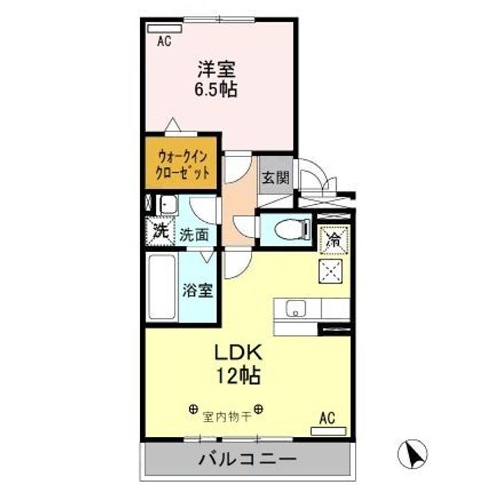 栃木県足利市山川町(アパート)の賃貸物件の間取り