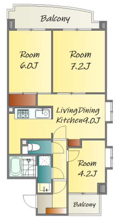 パークハイム東白島の間取り