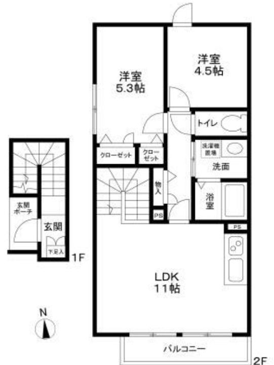 東京都目黒区目黒本町6(アパート)の賃貸物件の間取り