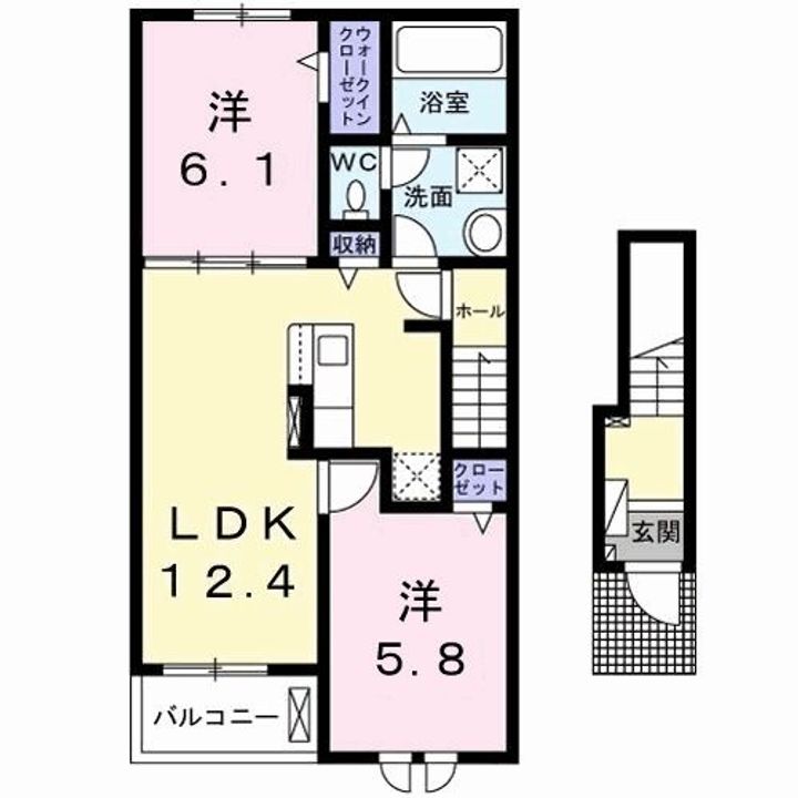 群馬県伊勢崎市茂呂町2(アパート)の賃貸物件の間取り