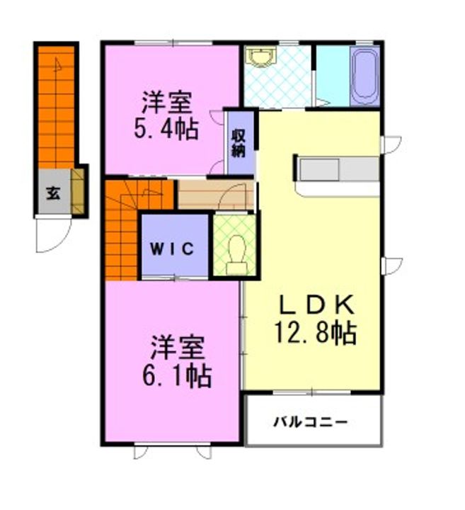 ラ・ボヌール Bの間取り