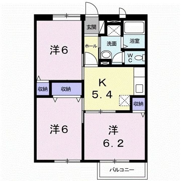 福島県いわき市平中平窪新町(アパート)の賃貸物件の間取り