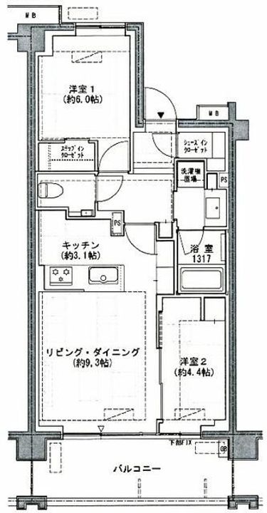 アトラスシティ千歳烏山グランスートの間取り