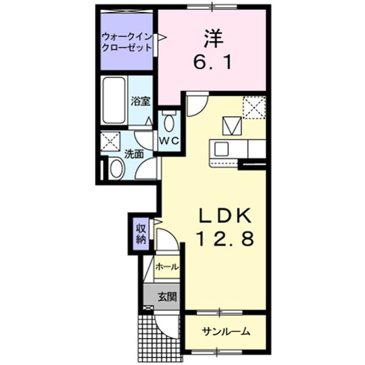 千葉県茂原市中の島町(アパート)の賃貸物件の間取り