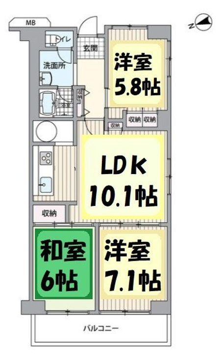 春日部サンハイツ 2号棟の間取り