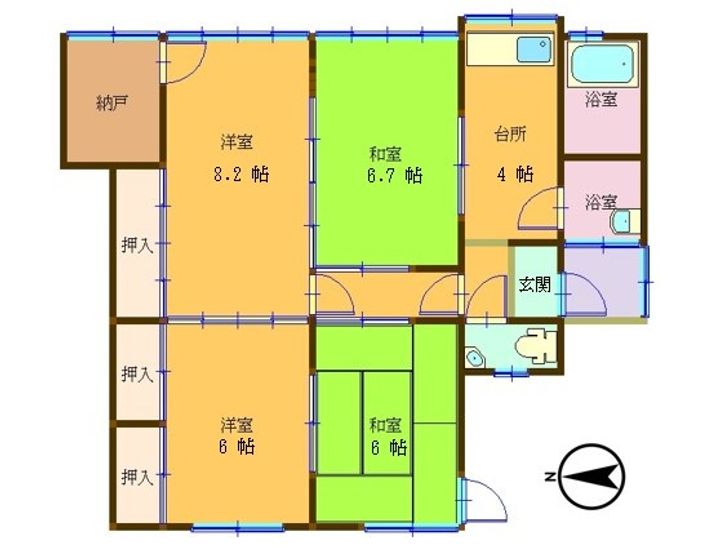 新潟県五泉市村松乙(一戸建)の賃貸物件の間取り