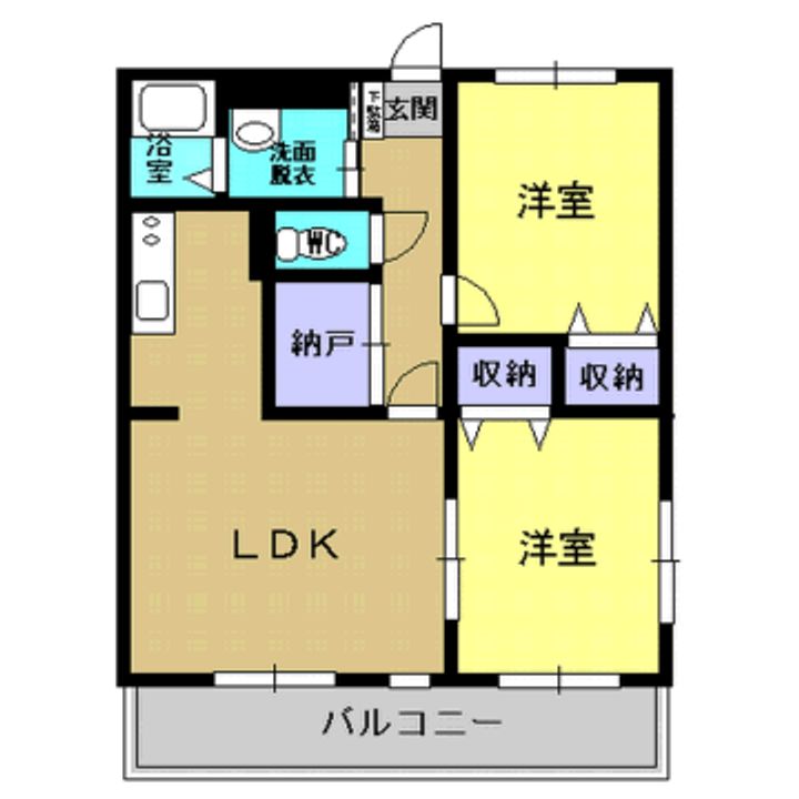 熊本県菊池郡菊陽町武蔵ヶ丘北1(マンション)の賃貸物件の間取り