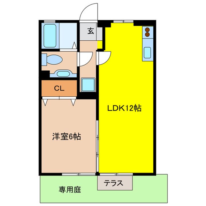 岐阜県大垣市横曽根4(アパート)の賃貸物件の間取り