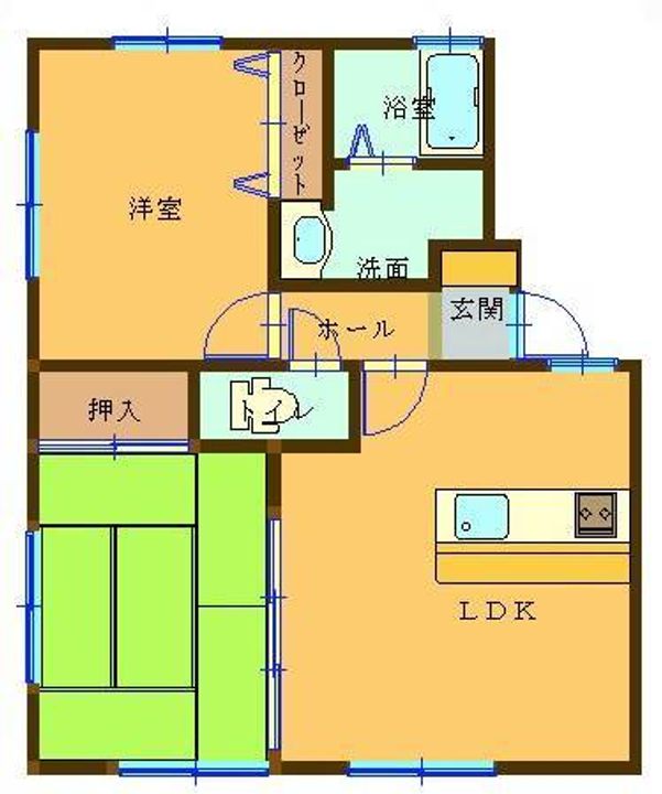 広島県呉市焼山政畝3(アパート)の賃貸物件の間取り