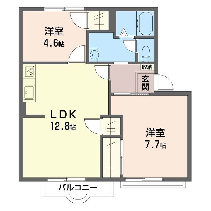 神奈川県伊勢原市岡崎(アパート)の賃貸物件の間取り
