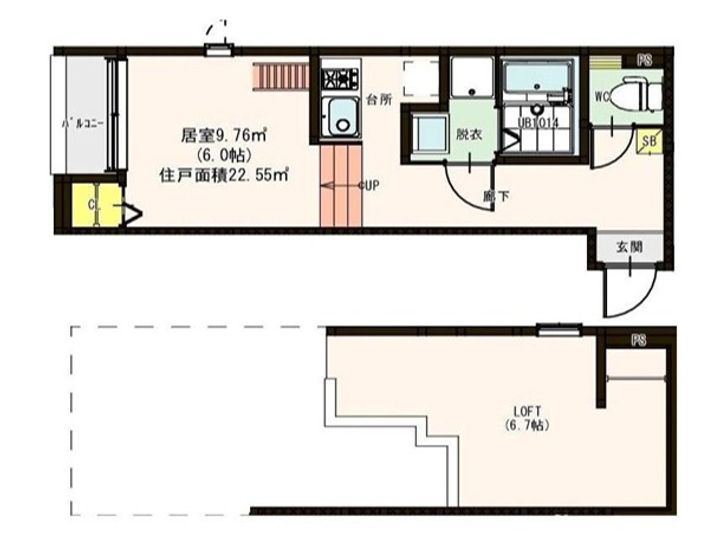 大阪府大阪市此花区高見2(アパート)の賃貸物件の間取り